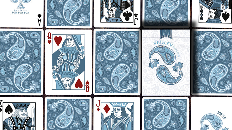 Marked Paisley Ton sur Ton Poudre Blue Playing Cards - Image 2
