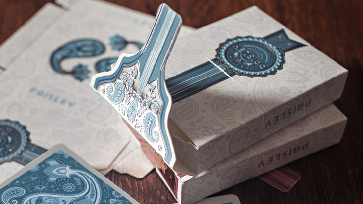 Marked Paisley Ton sur Ton Poudre Blue Playing Cards - Image 3