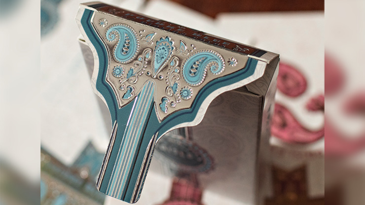 Marked Paisley Ton sur Ton Poudre Blue Playing Cards - Image 4