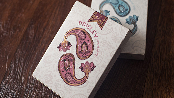 Marked Paisley Ton sur Ton Poudre Rouge Playing Cards - Image 3