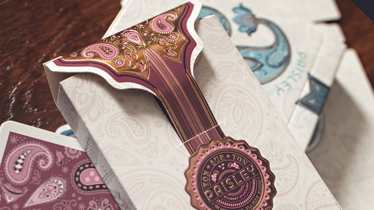 Marked Paisley Ton sur Ton Poudre Rouge Playing Cards - Image 4