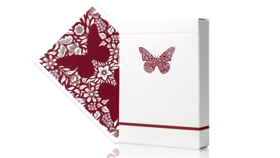 Butterfly Worker Marked Playing Cards, Red by Ondrej Psenicka