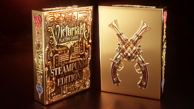 Victorian Steampunk, Gold Playing Cards