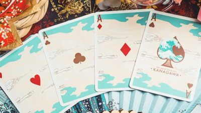 The Great Wave off Kanagawa V3, Fresh Spring / Peppermint Green Playing Cards - Image 3