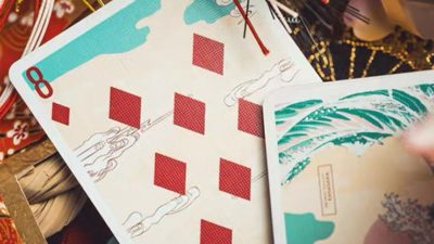 The Great Wave off Kanagawa V3, Fresh Spring / Peppermint Green Playing Cards - Image 5
