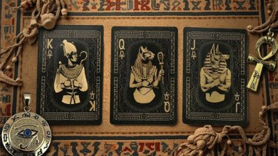 Egypt Mythology Black Edition, Pharaoh, Dark Gray Playing Cards - Image 2