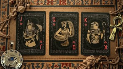 Egypt Mythology Black Edition, Pharaoh, Dark Gray Playing Cards - Image 3