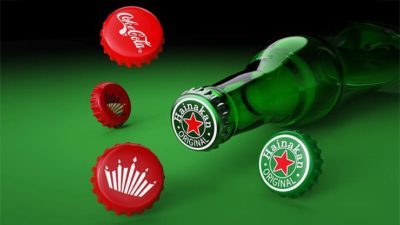 The Clink, Cap in Bottle Set by Iarvel Magic and Wonder House (Heineken, Coke, and Budweiser) - Image 2