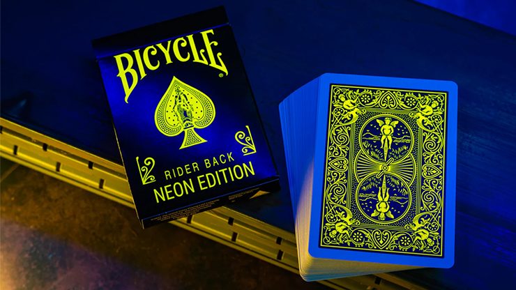 Bicycle Neon Rider Back Yellow-Starburst Deck Playing Cards